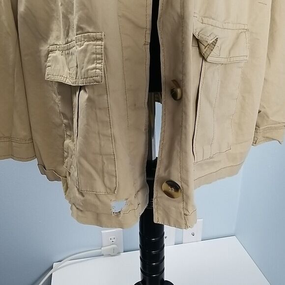 New Look Utility Cargo Jacket 3X Button Front Lightweight Cotton Layering - Picture 4 of 11